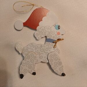 Kurt Adler 1986 Wood Painted Santa Sheep Ornament